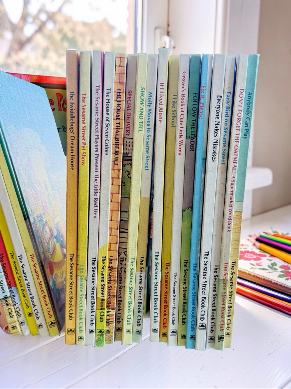 Vintage Sesame Street Book Club Lot of 22 Hardcover Book Lot Golden Press 1980s